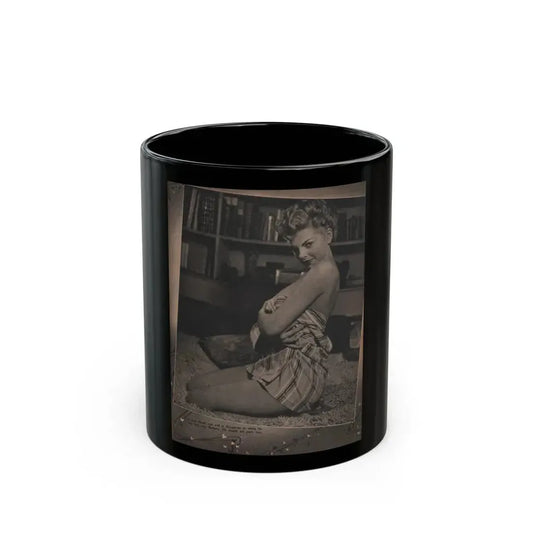 Barbara Nichols #456 - Page 2 of 4 with, 1 B&W Photo & Caption from Sir! Mag. July '55 (Vintage Female Icon) Black Coffee Mug 11oz - Go Mug Yourself