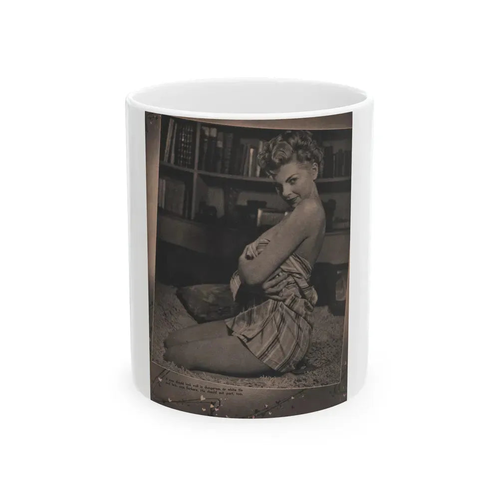 Barbara Nichols #456 - Page 2 of 4 with, 1 B&W Photo & Caption from Sir! Mag. July '55 (Vintage Female Icon) White Coffee Mug 11oz - Go Mug Yourself