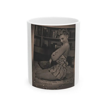 Barbara Nichols #456 - Page 2 of 4 with, 1 B&W Photo & Caption from Sir! Mag. July '55 (Vintage Female Icon) White Coffee Mug 11oz - Go Mug Yourself