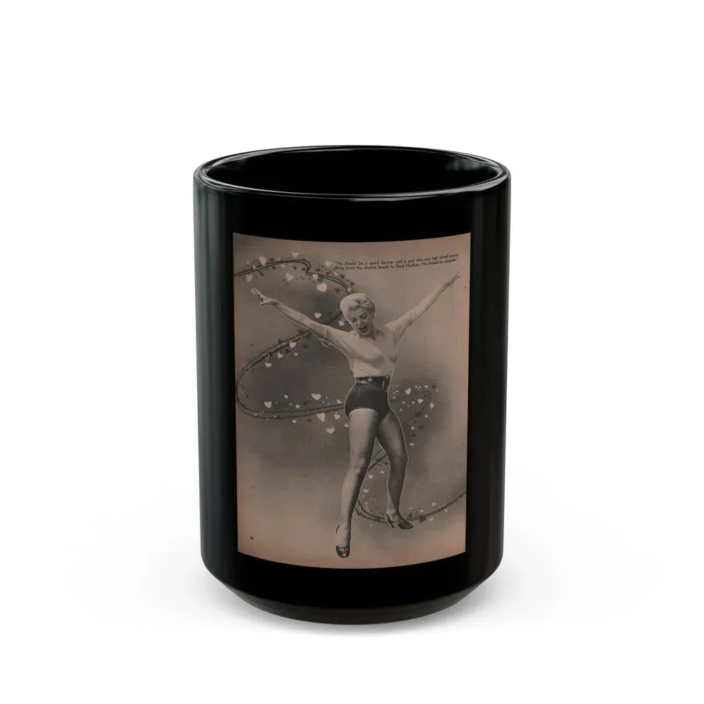 Barbara Nichols #457 - Page 3 of 4 with, 1 B&W Photo & Caption from Sir! Mag. July '55 (Vintage Female Icon) Black Coffee Mug 15oz - Go Mug Yourself