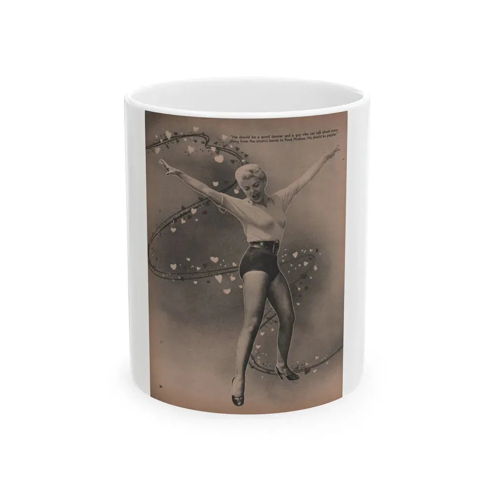Barbara Nichols #457 - Page 3 of 4 with, 1 B&W Photo & Caption from Sir! Mag. July '55 (Vintage Female Icon) White Coffee Mug 11oz - Go Mug Yourself