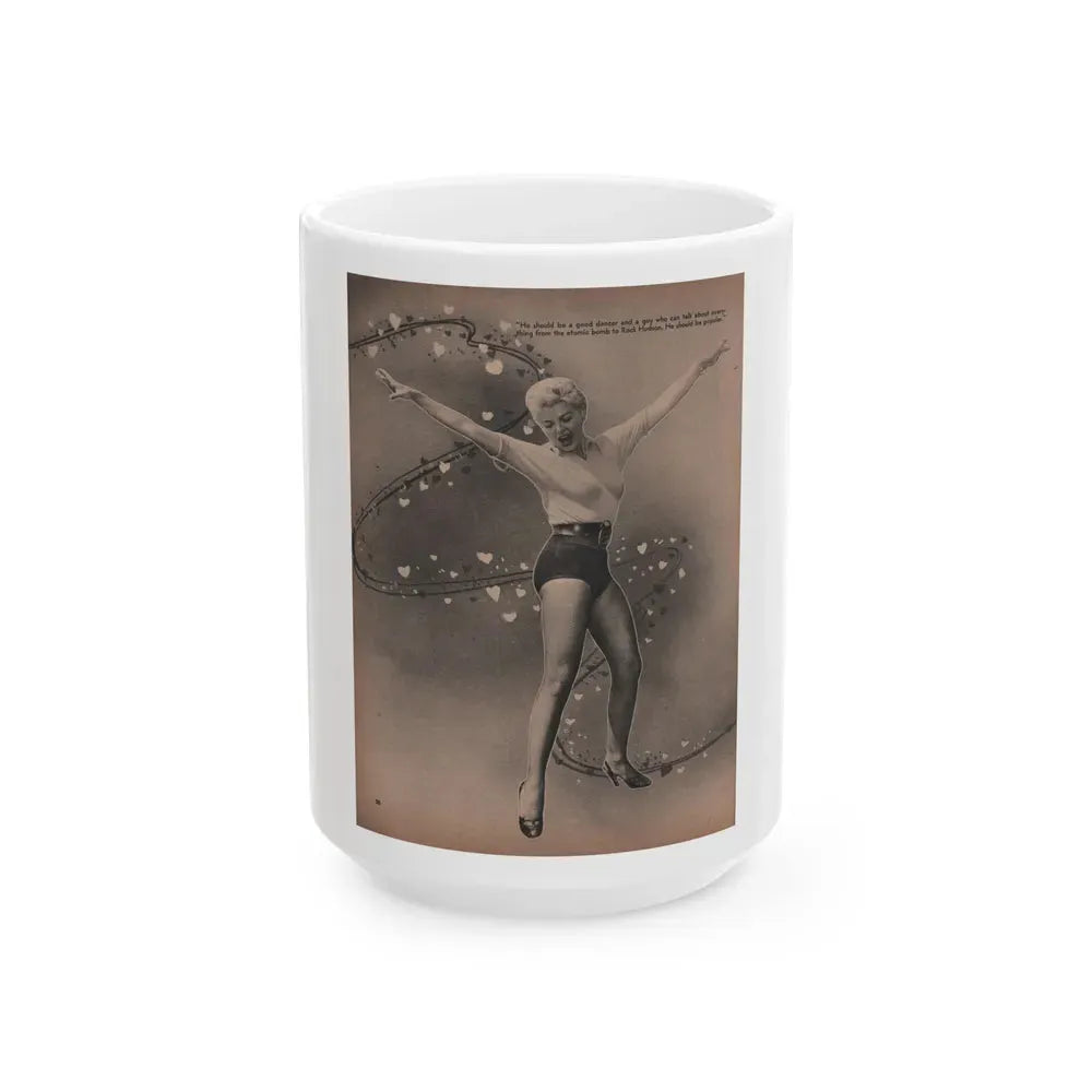 Barbara Nichols #457 - Page 3 of 4 with, 1 B&W Photo & Caption from Sir! Mag. July '55 (Vintage Female Icon) White Coffee Mug 15oz - Go Mug Yourself