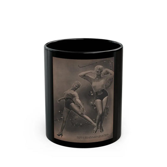 Barbara Nichols #458 - Page 4 of 4 with, 2 B&W Photos & Caption from Sir! Mag. July '55 (Vintage Female Icon) Black Coffee Mug 11oz - Go Mug Yourself
