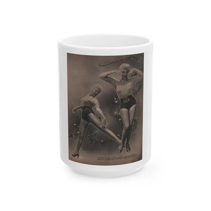 Barbara Nichols #458 - Page 4 of 4 with, 2 B&W Photos & Caption from Sir! Mag. July '55 (Vintage Female Icon) White Coffee Mug 15oz - Go Mug Yourself