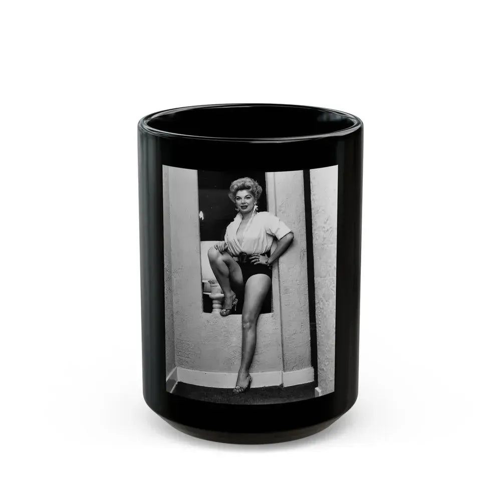 Barbara Nichols #463 (Vintage Female Icon) Black Coffee Mug 15oz - Go Mug Yourself