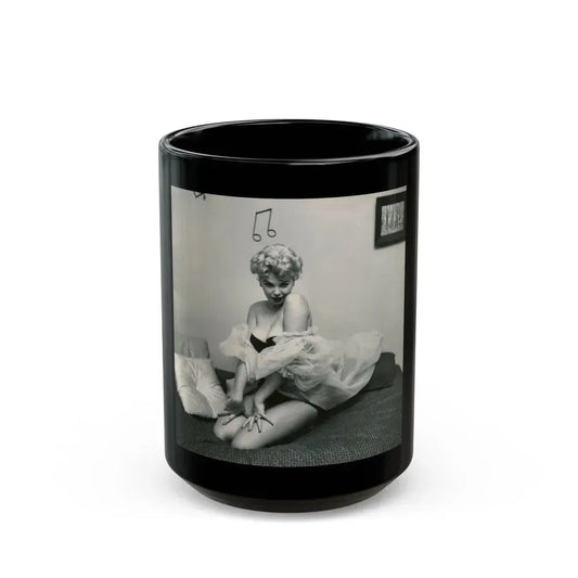 Barbara Nichols #472 (Vintage Female Icon) Black Coffee Mug 15oz - Go Mug Yourself