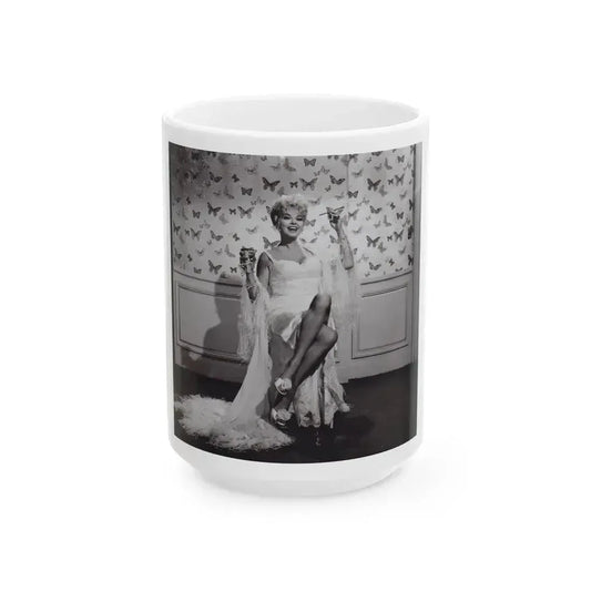 Barbara Nichols #479 (Vintage Female Icon) White Coffee Mug 15oz - Go Mug Yourself