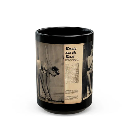 Barbara Nichols #481 - 2 B&W Photos from Glamorous Models Mag. June '49 (Vintage Female Icon) Black Coffee Mug 15oz - Go Mug Yourself