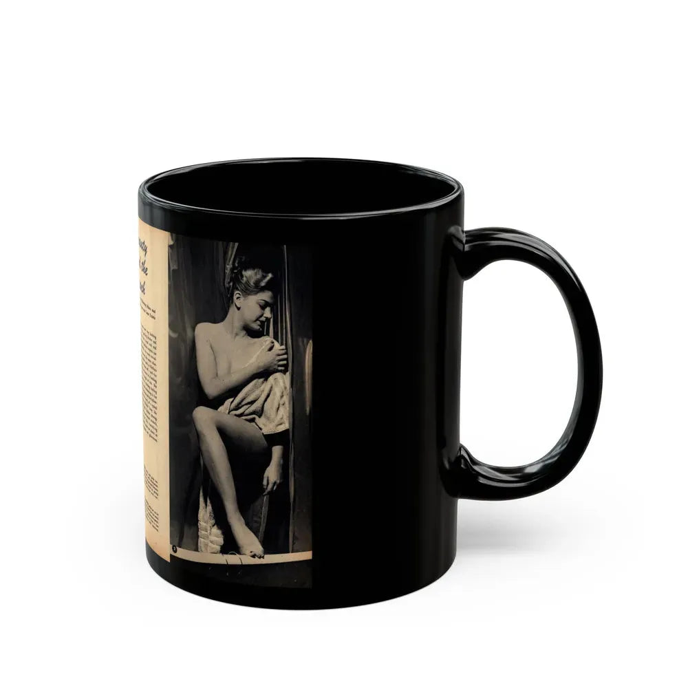Barbara Nichols #481 - 2 B&W Photos from Glamorous Models Mag. June '49 (Vintage Female Icon) Black Coffee Mug - Go Mug Yourself