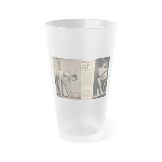 Barbara Nichols #481 - 2 B&W Photos from Glamorous Models Mag. June '49 (Vintage Female Icon) Frosted Pint Glass 16oz 16oz Frosted - Go Mug Yourself