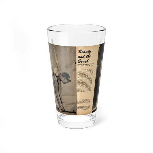 Barbara Nichols #481 - 2 B&W Photos from Glamorous Models Mag. June '49 (Vintage Female Icon) Pint Glass 16oz 16oz - Go Mug Yourself