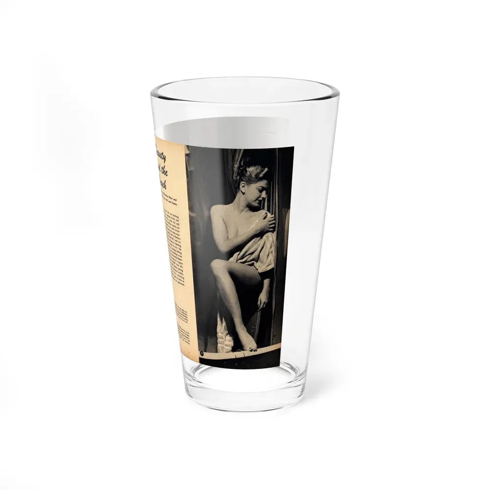 Barbara Nichols #481 - 2 B&W Photos from Glamorous Models Mag. June '49 (Vintage Female Icon) Pint Glass 16oz - Go Mug Yourself