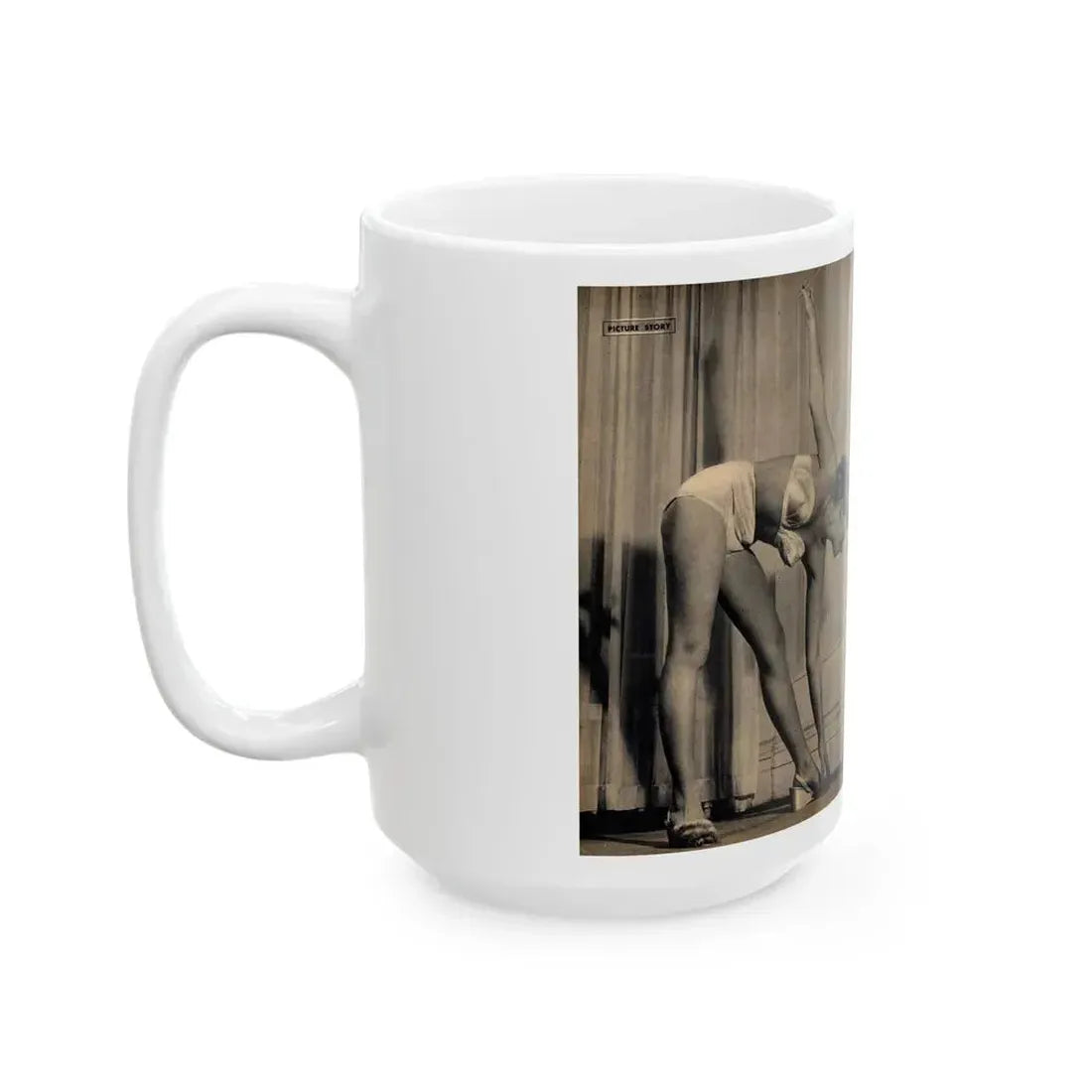 Barbara Nichols #481 - 2 B&W Photos from Glamorous Models Mag. June '49 (Vintage Female Icon) White Coffee Mug - Go Mug Yourself