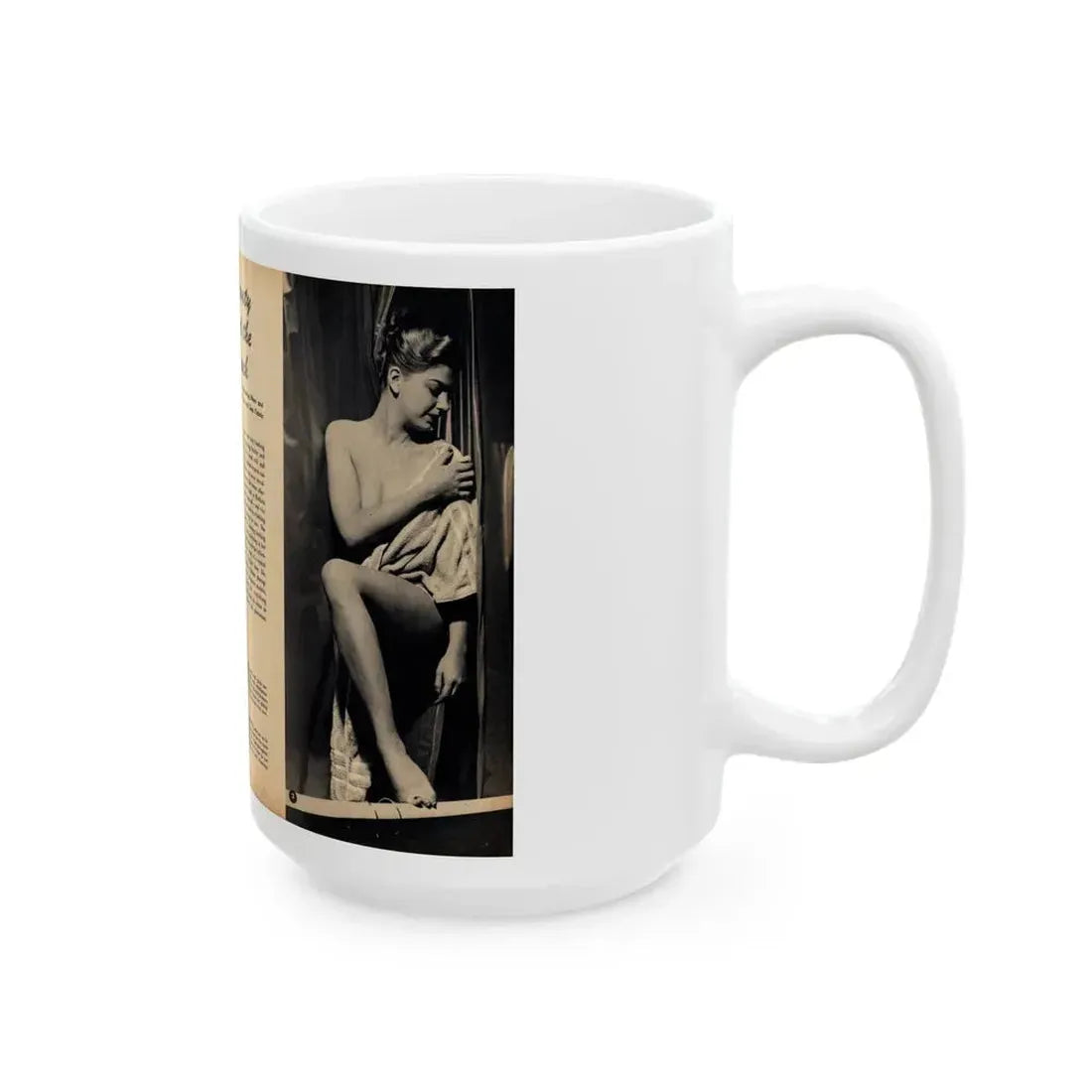 Barbara Nichols #481 - 2 B&W Photos from Glamorous Models Mag. June '49 (Vintage Female Icon) White Coffee Mug - Go Mug Yourself