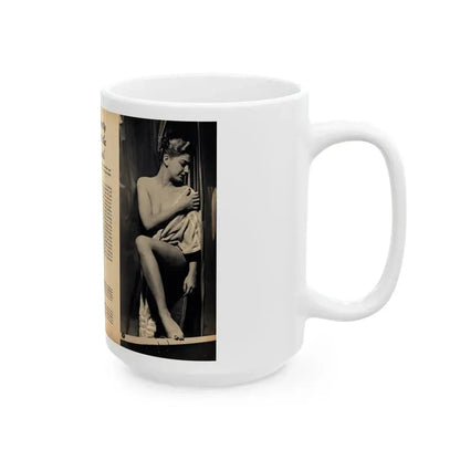 Barbara Nichols #481 - 2 B&W Photos from Glamorous Models Mag. June '49 (Vintage Female Icon) White Coffee Mug - Go Mug Yourself