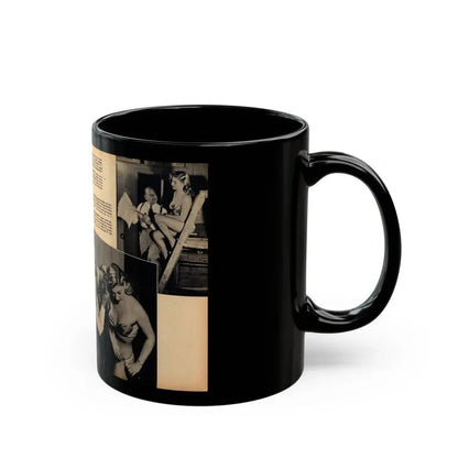 Barbara Nichols #482 - 4 B&W Photos & 2 Captions from Glamorous Models Mag. June '49 (Vintage Female Icon) Black Coffee Mug - Go Mug Yourself