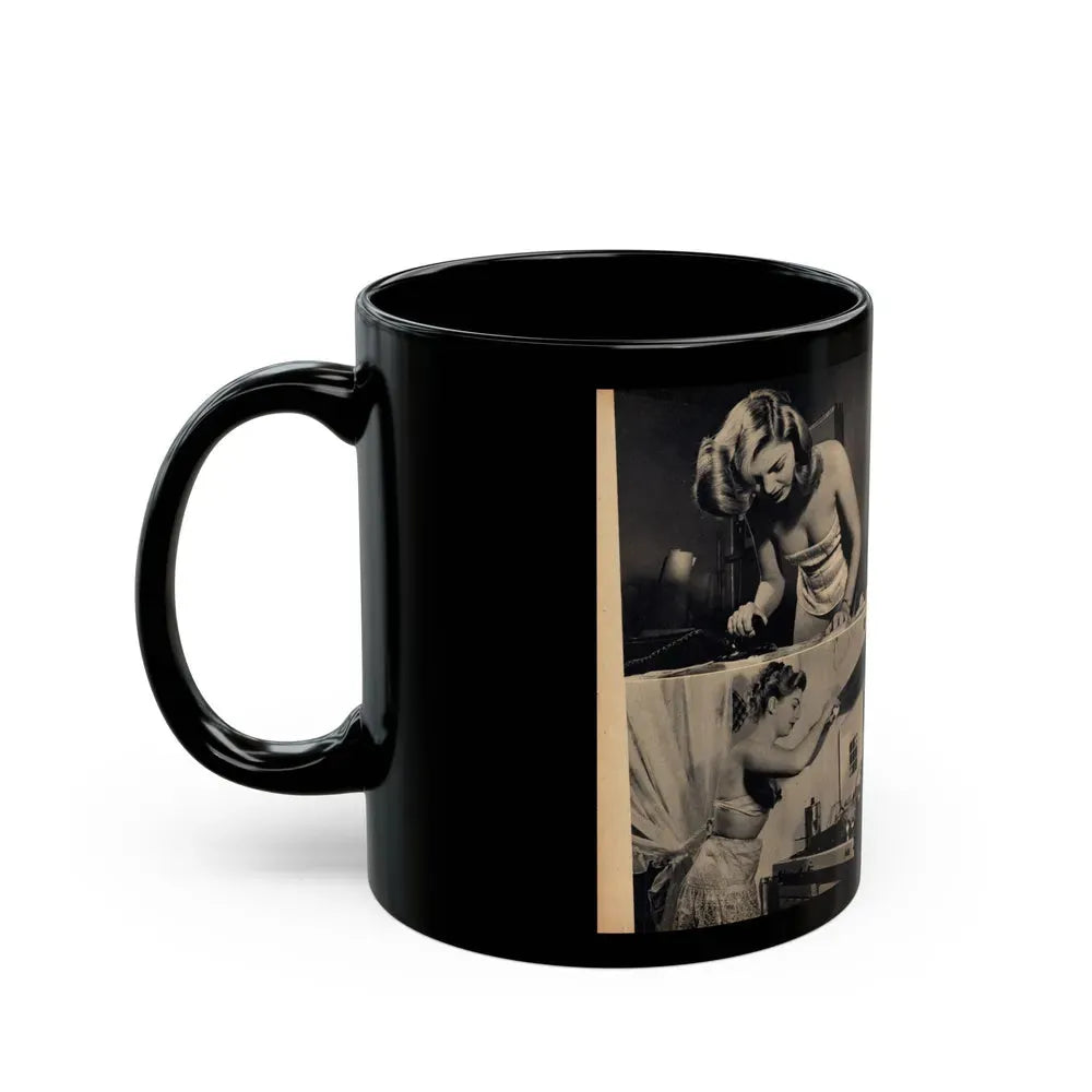 Barbara Nichols #482 - 4 B&W Photos & 2 Captions from Glamorous Models Mag. June '49 (Vintage Female Icon) Black Coffee Mug - Go Mug Yourself
