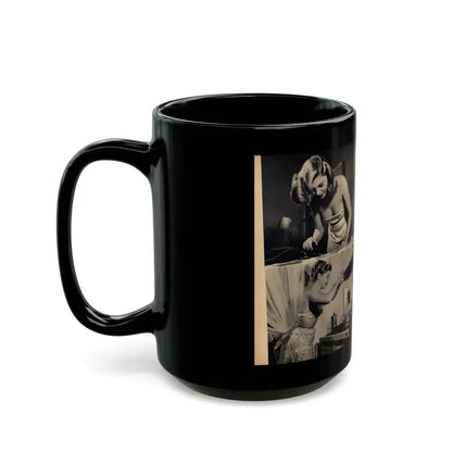 Barbara Nichols #482 - 4 B&W Photos & 2 Captions from Glamorous Models Mag. June '49 (Vintage Female Icon) Black Coffee Mug - Go Mug Yourself