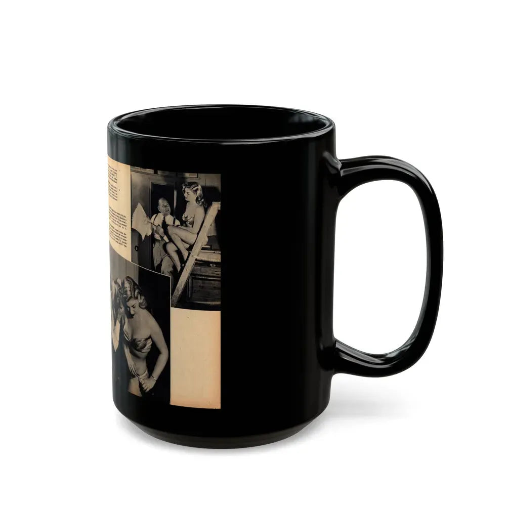 Barbara Nichols #482 - 4 B&W Photos & 2 Captions from Glamorous Models Mag. June '49 (Vintage Female Icon) Black Coffee Mug - Go Mug Yourself