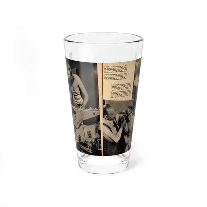 Barbara Nichols #482 - 4 B&W Photos & 2 Captions from Glamorous Models Mag. June '49 (Vintage Female Icon) Pint Glass 16oz 16oz - Go Mug Yourself