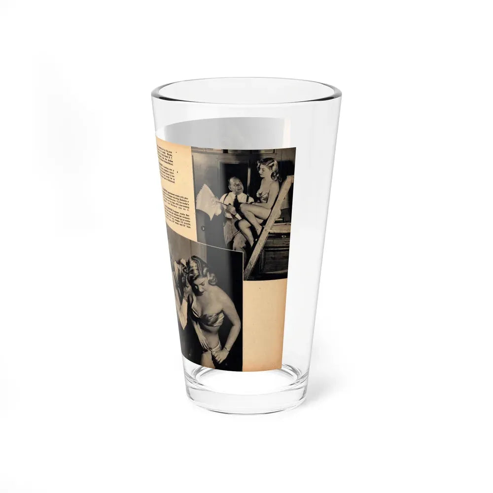 Barbara Nichols #482 - 4 B&W Photos & 2 Captions from Glamorous Models Mag. June '49 (Vintage Female Icon) Pint Glass 16oz - Go Mug Yourself