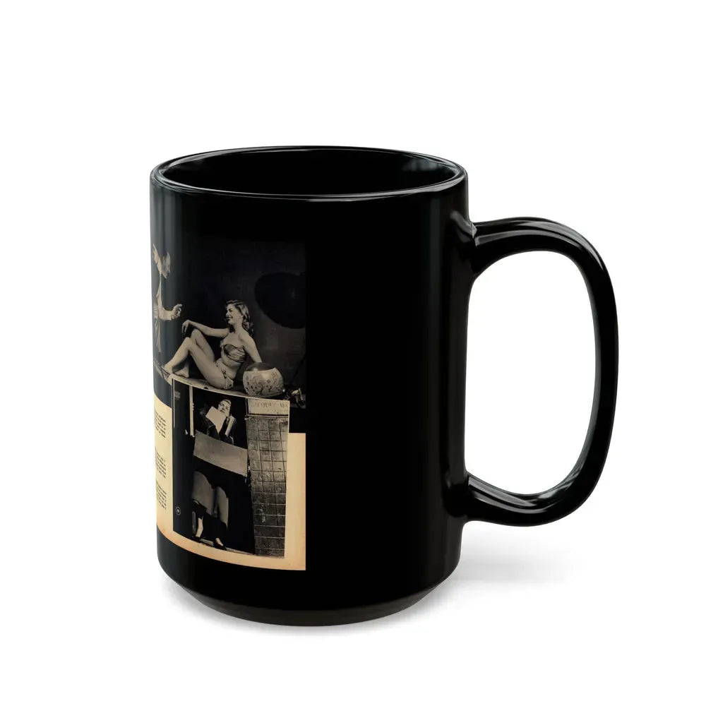 Barbara Nichols #483 - 4 B&W Photos & 4 Captions from Glamorous Models Mag. June '49 (Vintage Female Icon) Black Coffee Mug - Go Mug Yourself