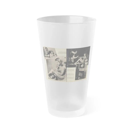 Barbara Nichols #483 - 4 B&W Photos & 4 Captions from Glamorous Models Mag. June '49 (Vintage Female Icon) Frosted Pint Glass 16oz 16oz Frosted - Go Mug Yourself