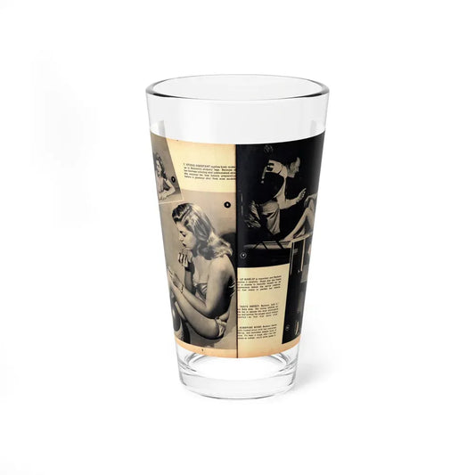 Barbara Nichols #483 - 4 B&W Photos & 4 Captions from Glamorous Models Mag. June '49 (Vintage Female Icon) Pint Glass 16oz 16oz - Go Mug Yourself