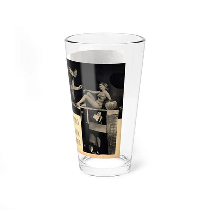 Barbara Nichols #483 - 4 B&W Photos & 4 Captions from Glamorous Models Mag. June '49 (Vintage Female Icon) Pint Glass 16oz - Go Mug Yourself
