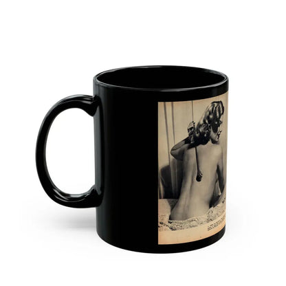 Barbara Nichols #484 - 2 B&W Photos & 2 Captions from Glamorous Models Mag. June '49 (Vintage Female Icon) Black Coffee Mug - Go Mug Yourself