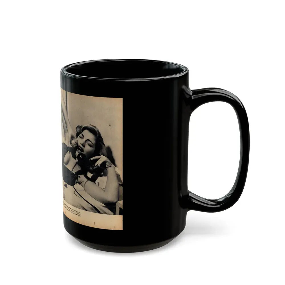 Barbara Nichols #484 - 2 B&W Photos & 2 Captions from Glamorous Models Mag. June '49 (Vintage Female Icon) Black Coffee Mug - Go Mug Yourself