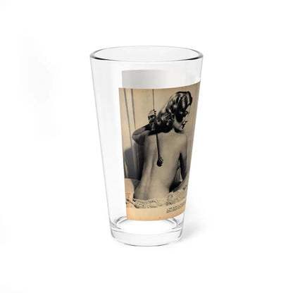 Barbara Nichols #484 - 2 B&W Photos & 2 Captions from Glamorous Models Mag. June '49 (Vintage Female Icon) Pint Glass 16oz - Go Mug Yourself