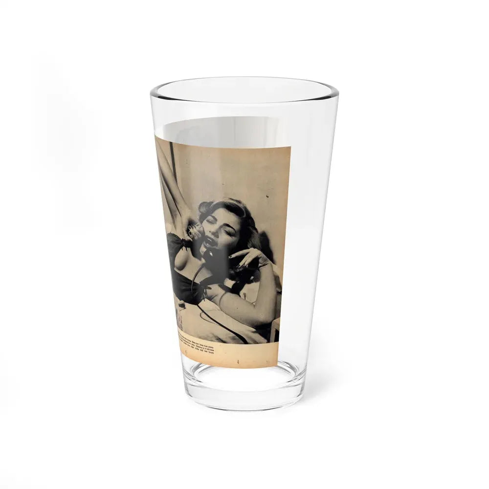 Barbara Nichols #484 - 2 B&W Photos & 2 Captions from Glamorous Models Mag. June '49 (Vintage Female Icon) Pint Glass 16oz - Go Mug Yourself