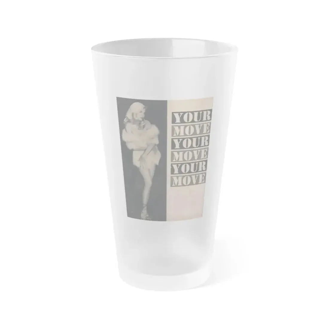 Barbara Nichols #487 - 1 Page & 1 B&W Photo from Cover Girls Models Mag. Nov. '52 (Vintage Female Icon) Frosted Pint Glass 16oz 16oz Frosted - Go Mug Yourself