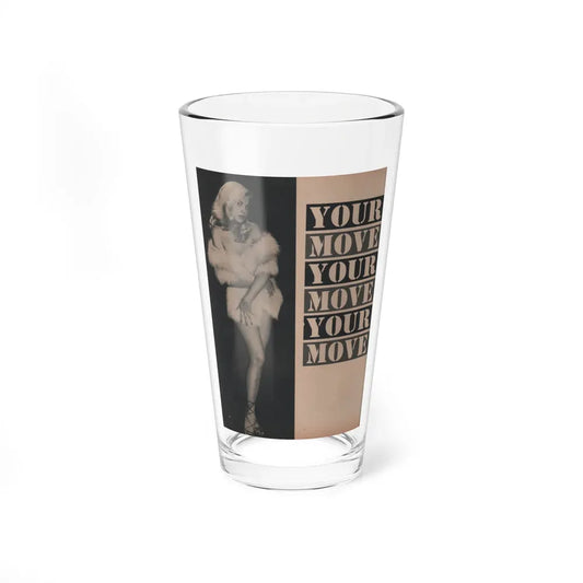 Barbara Nichols #487 - 1 Page & 1 B&W Photo from Cover Girls Models Mag. Nov. '52 (Vintage Female Icon) Pint Glass 16oz 16oz - Go Mug Yourself