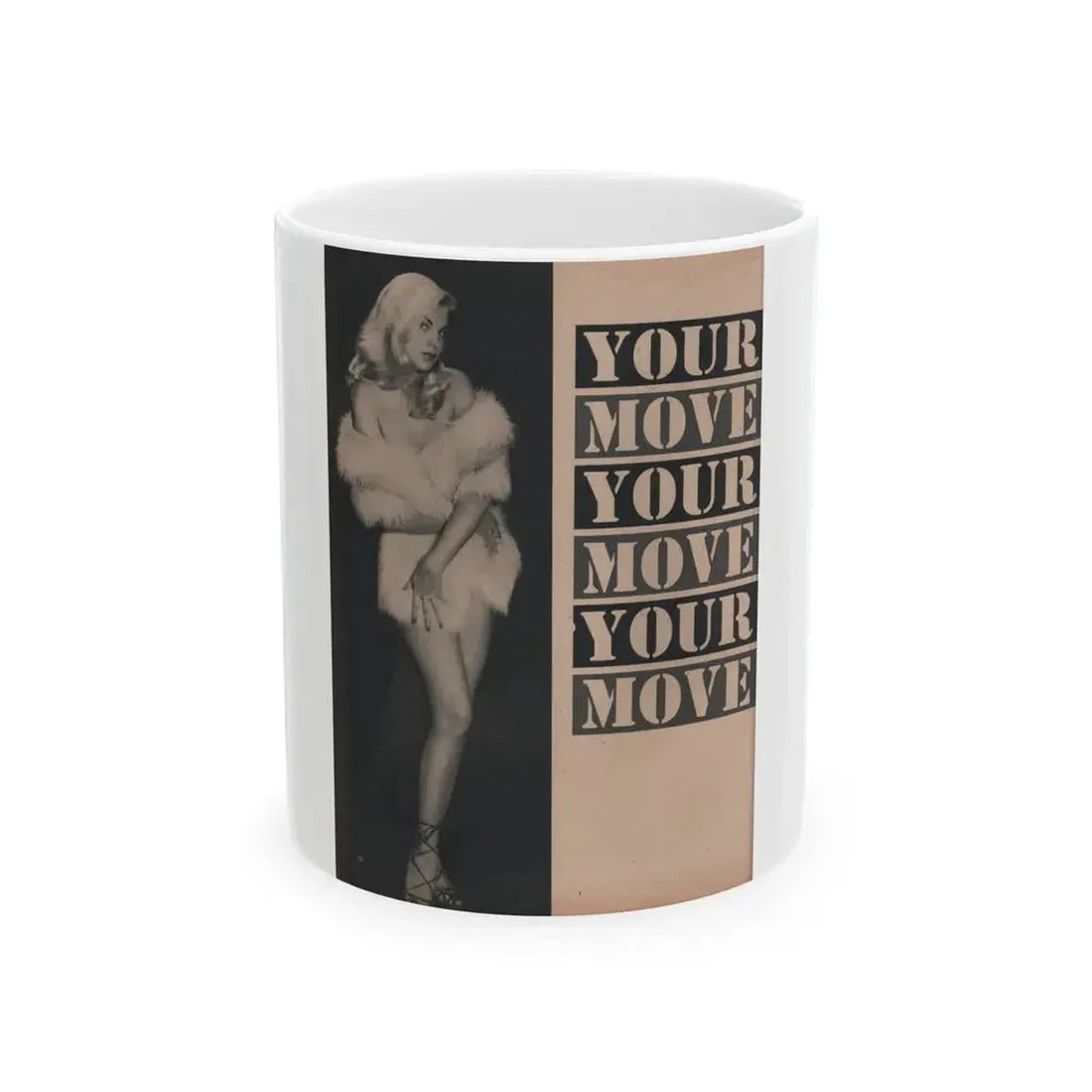 Barbara Nichols #487 - 1 Page & 1 B&W Photo from Cover Girls Models Mag. Nov. '52 (Vintage Female Icon) White Coffee Mug 11oz - Go Mug Yourself