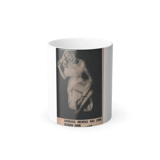 Barbara Nichols #488 - Part of Page & 1 B&W Photo from Cover Girls Models Mag. Nov. '52 (Vintage Female Icon) Color Changing Mug 11oz 11oz - Go Mug Yourself