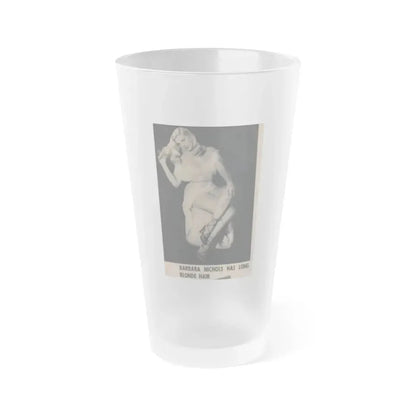 Barbara Nichols #488 - Part of Page & 1 B&W Photo from Cover Girls Models Mag. Nov. '52 (Vintage Female Icon) Frosted Pint Glass 16oz 16oz Frosted - Go Mug Yourself