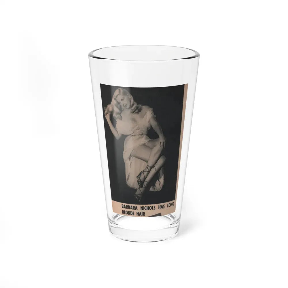 Barbara Nichols #488 - Part of Page & 1 B&W Photo from Cover Girls Models Mag. Nov. '52 (Vintage Female Icon) Pint Glass 16oz 16oz - Go Mug Yourself