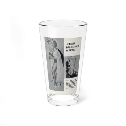 Barbara Nichols #489 - Page 1 of 2 with, 2 B&W Photos & Caption from picture DIGEST Mag. April '57 (Vintage Female Icon) Pint Glass 16oz 16oz - Go Mug Yourself