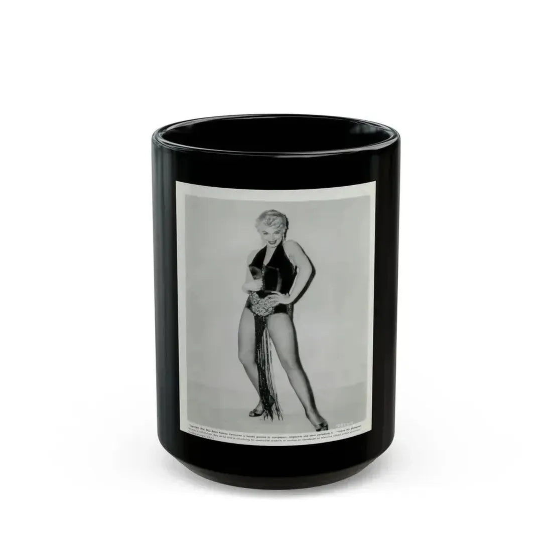 Barbara Nichols #50 (Vintage Female Icon) Black Coffee Mug 15oz - Go Mug Yourself