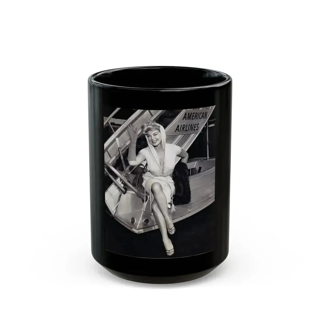 Barbara Nichols #500 (Vintage Female Icon) Black Coffee Mug 15oz - Go Mug Yourself