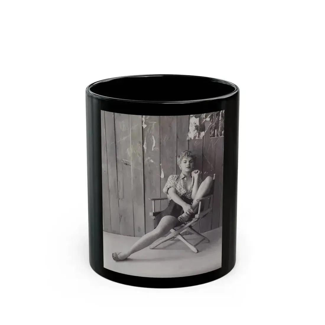Barbara Nichols #516 (Vintage Female Icon) Black Coffee Mug 11oz - Go Mug Yourself