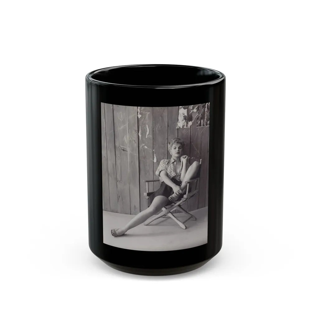 Barbara Nichols #516 (Vintage Female Icon) Black Coffee Mug-15oz-Go Mug Yourself