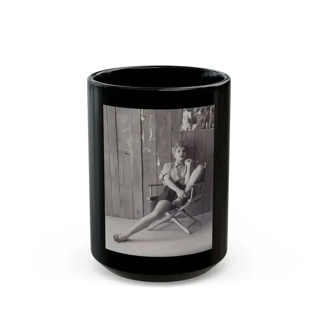 Barbara Nichols #516 (Vintage Female Icon) Black Coffee Mug 15oz - Go Mug Yourself