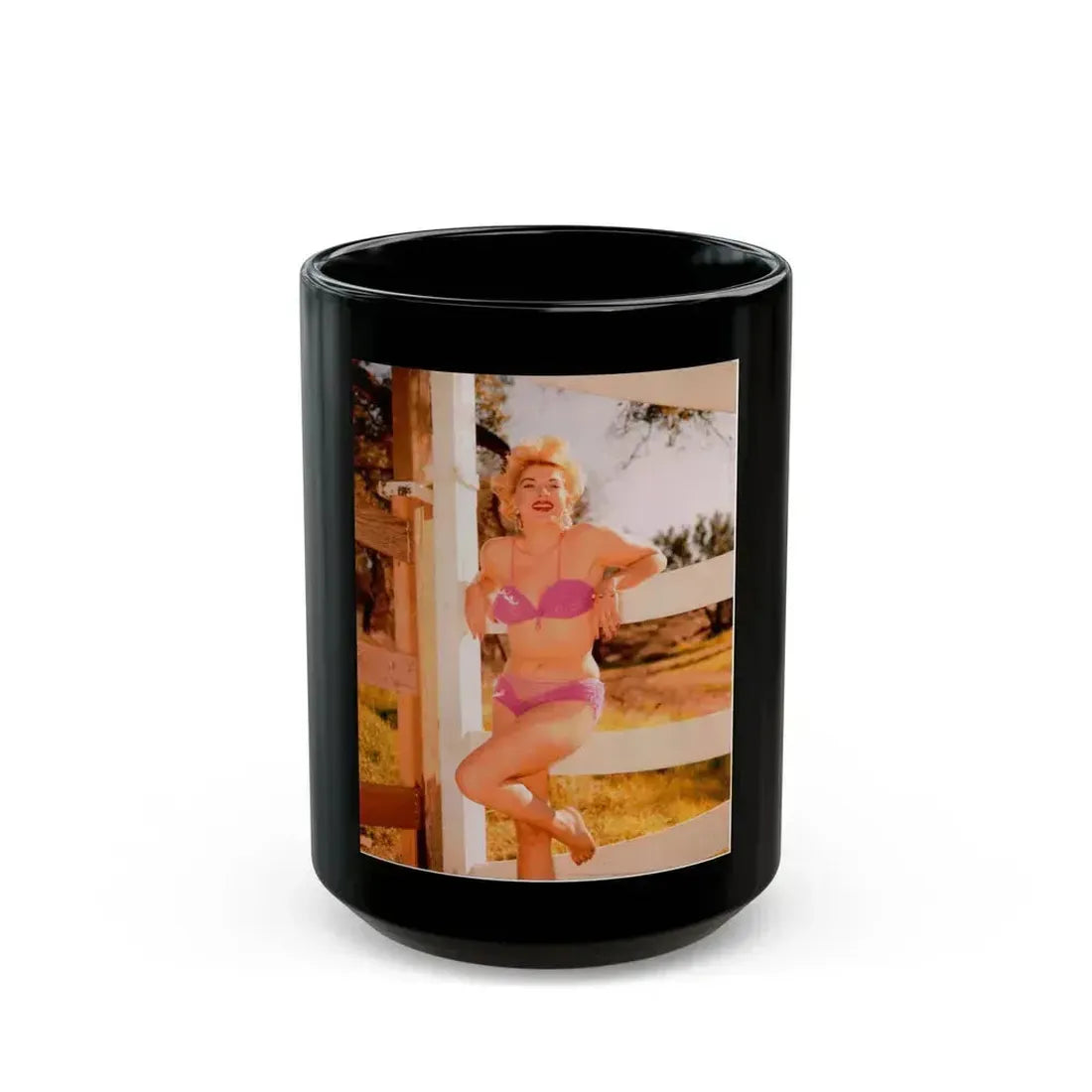 Barbara Nichols #525 (Vintage Female Icon) Black Coffee Mug 15oz - Go Mug Yourself