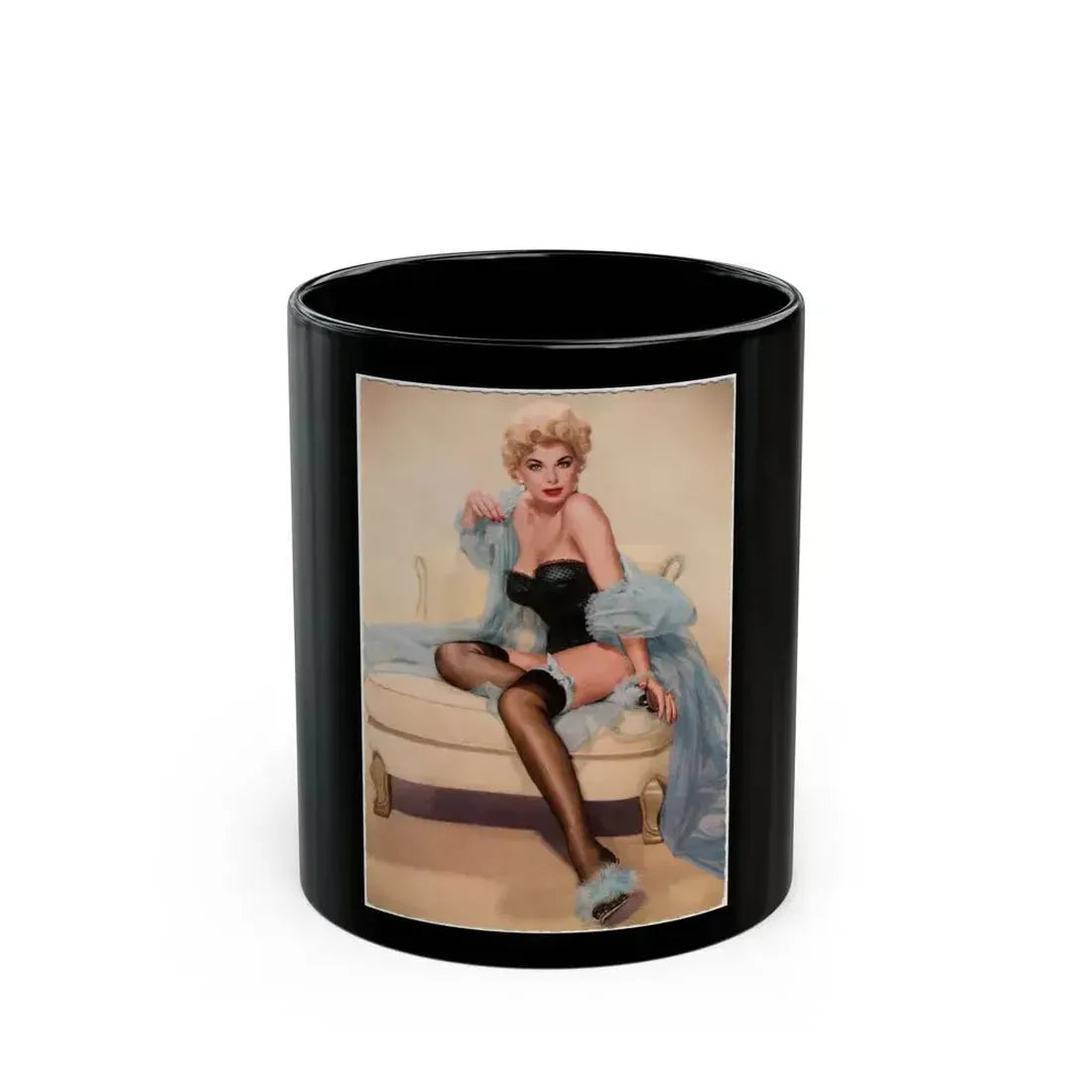 Barbara Nichols #528 (Vintage Female Icon) Black Coffee Mug 11oz - Go Mug Yourself