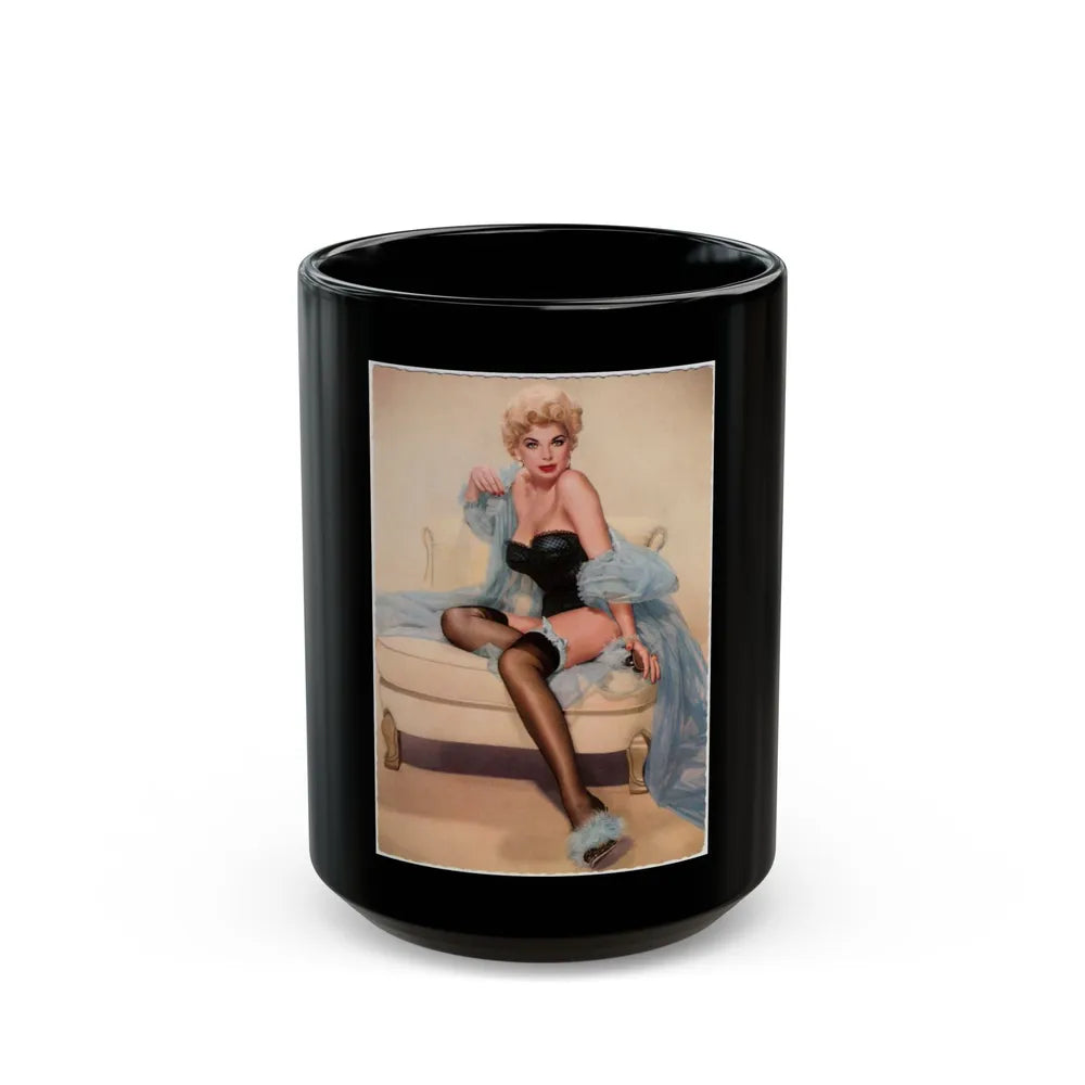 Barbara Nichols #528 (Vintage Female Icon) Black Coffee Mug-15oz-Go Mug Yourself