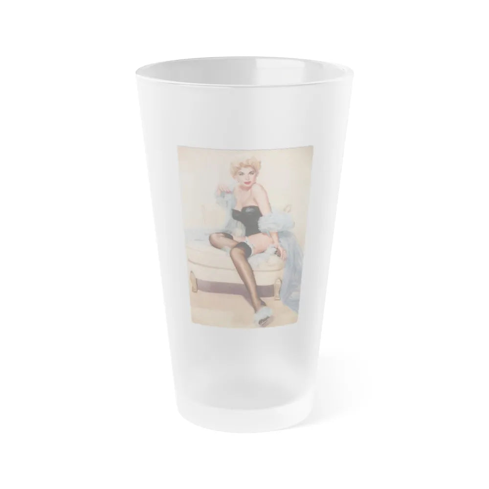 Barbara Nichols #528 (Vintage Female Icon) Frosted Pint Glass 16oz-16oz-Frosted-Go Mug Yourself