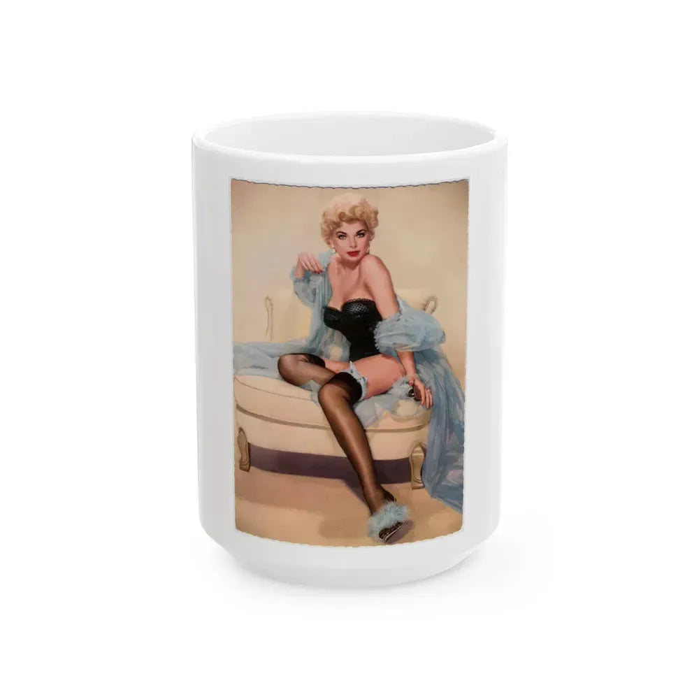 Barbara Nichols #528 (Vintage Female Icon) White Coffee Mug 15oz - Go Mug Yourself